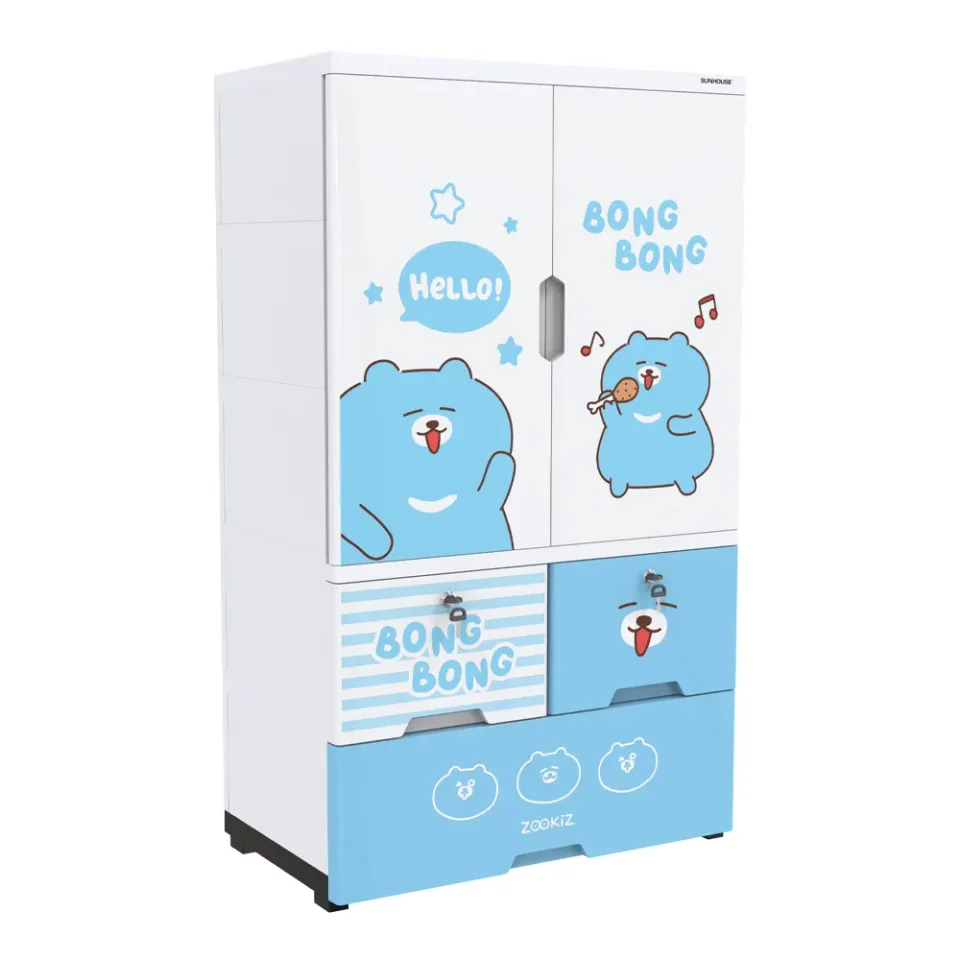 Tủ nhựa trẻ em 2 cánh Happy Kids SUNHOUSE KS-CA1177B3 1