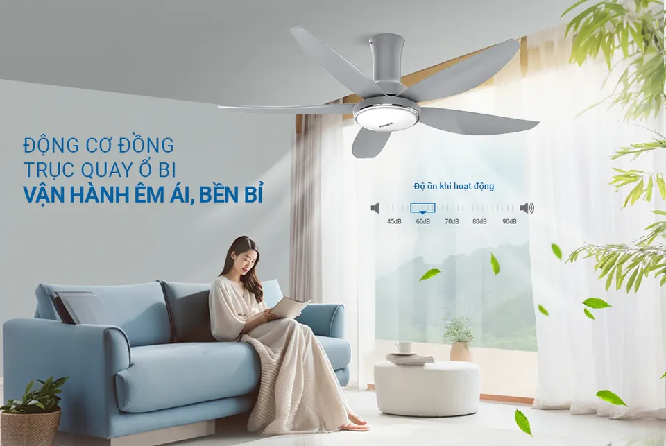 Quạt trần 5 cánh có đèn SUNHOUSE APEX APF7676G