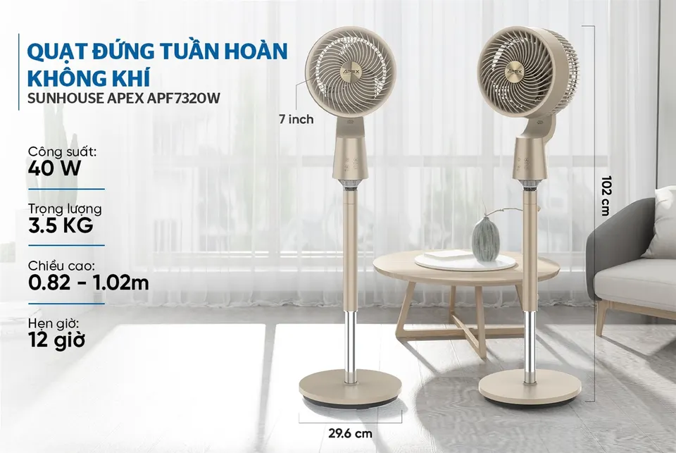 Quạt đứng tuần hoàn không khí SUNHOUSE APEX APF7320GY