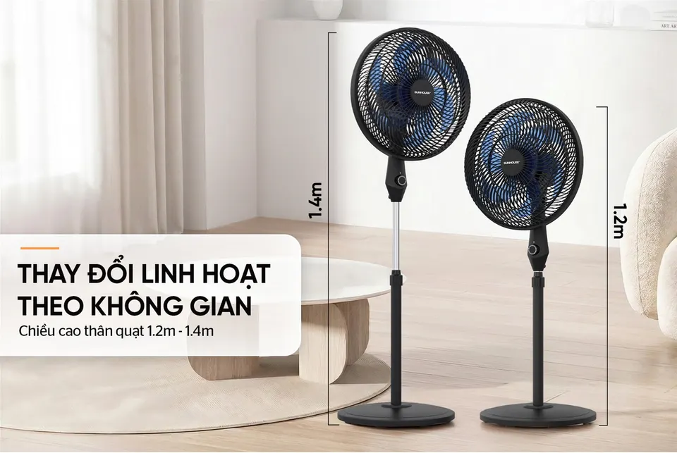 Quạt đứng 6 cánh SUNHOUSE SHD7361B