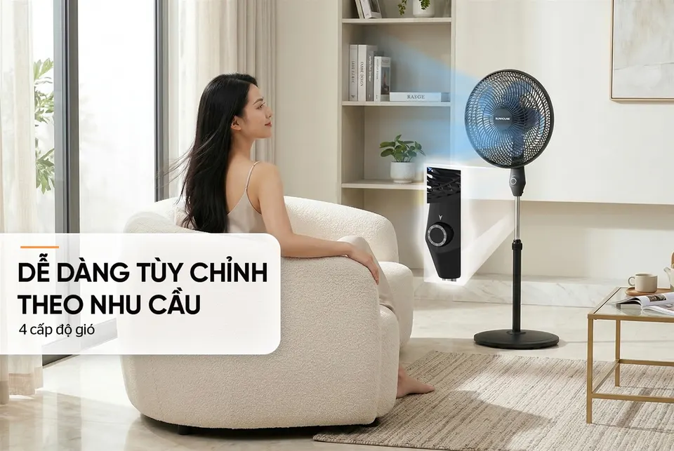 Quạt đứng 6 cánh SUNHOUSE SHD7361B