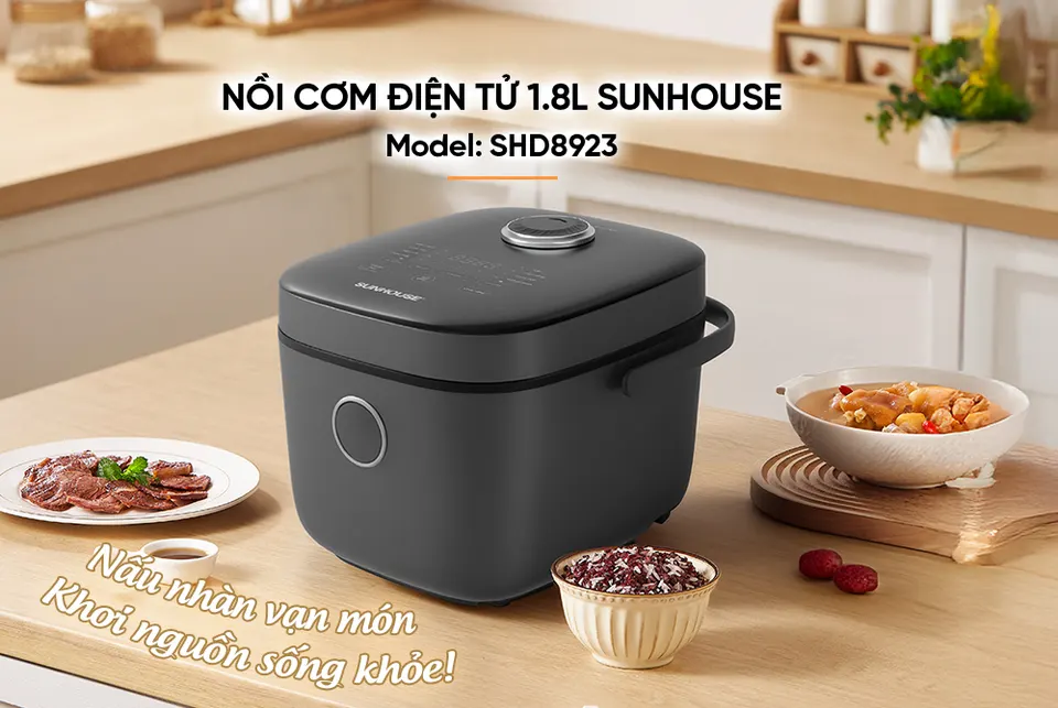 NỒI CƠM ĐIỆN TỬ 1,8L SUNHOUSE SHD8923