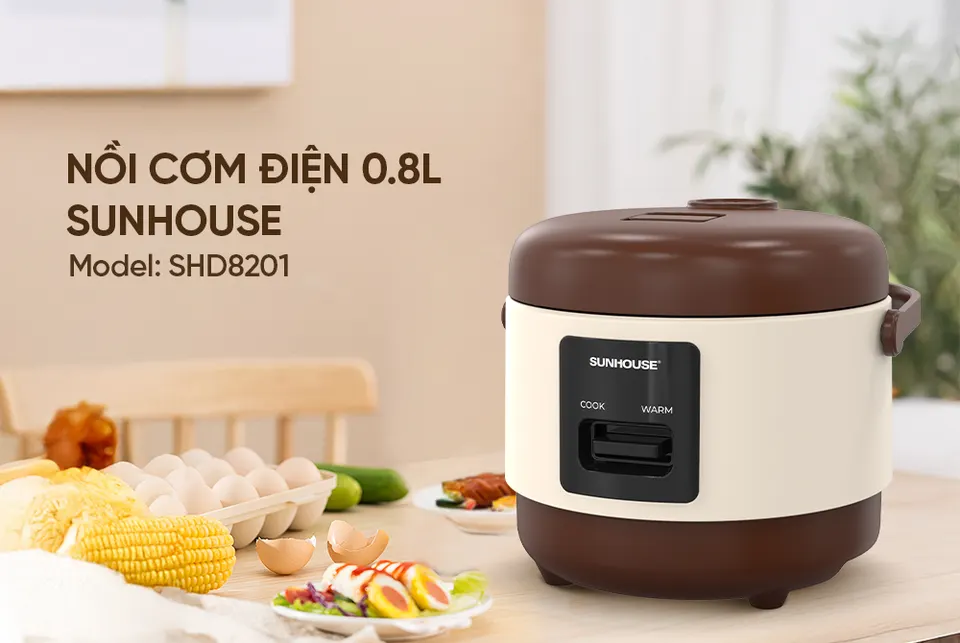 Nồi cơm điện 0.8l SUNHOUSE SHD8201
