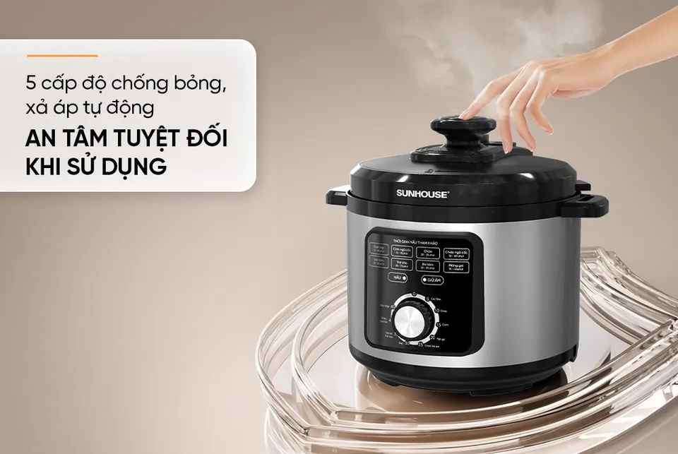 Nồi áp suất điện đa năng 5L SUNHOUSE SHD1551