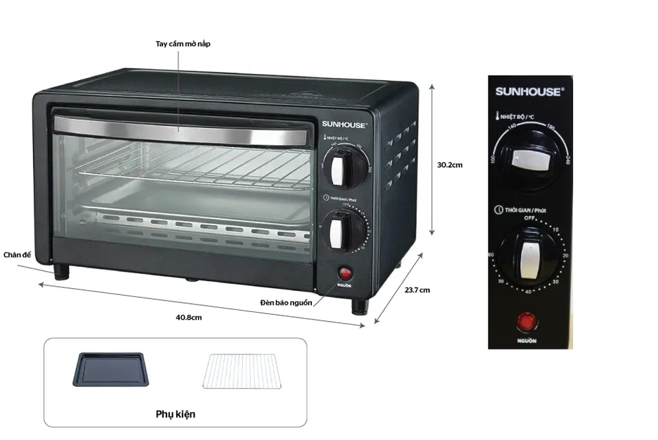 Lò nướng 10L SUNHOUSE SHD4207LB