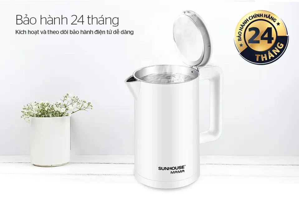 Ấm siêu tốc inox 2 lớp 1.7L SUNHOUSE MAMA SHD1386W
