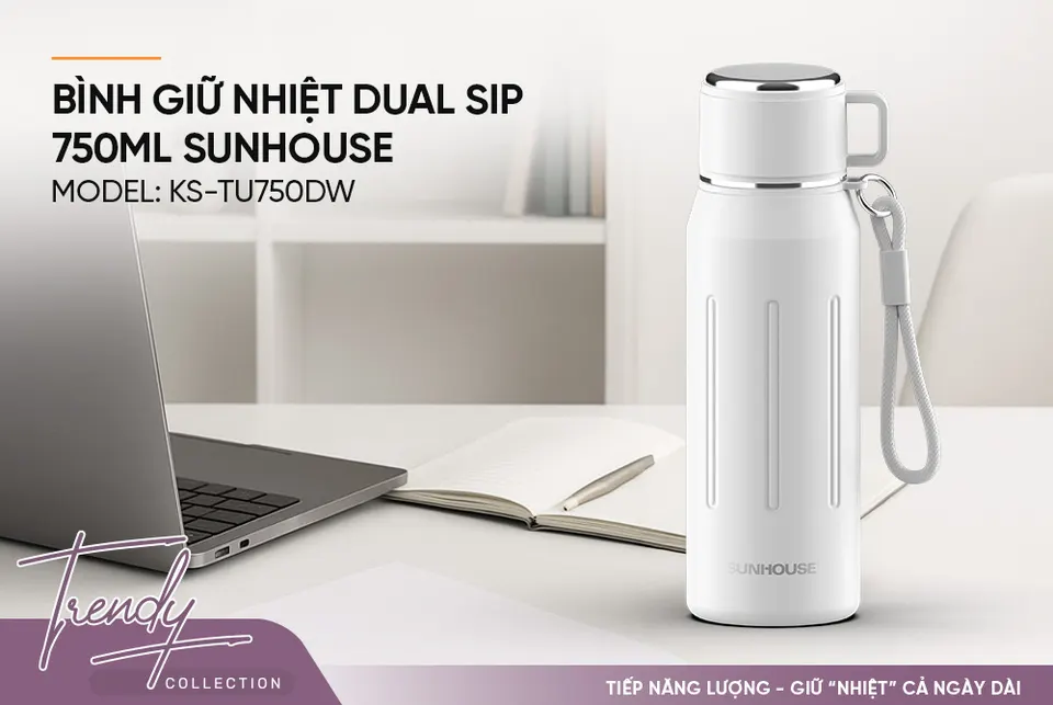 Bình giữ nhiệt Dual Sip 750ml SUNHOUSE KS-TU750DW