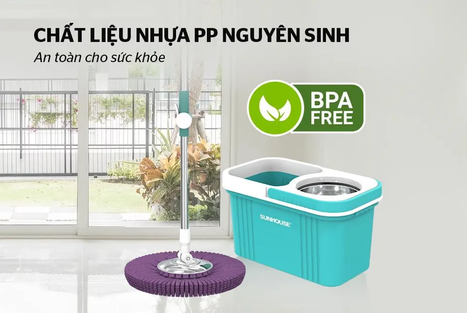 Bộ lau nhà 2 bông lau SUNHOUSE KS-CL350IB