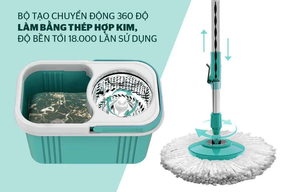 Bộ lau nhà xoay 360 độ SUNHOUSE KS-CL330S