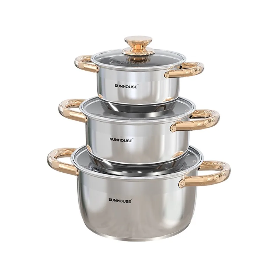 Bộ nồi inox Impact SUNHOUSE HEALTHY SHG781E 1