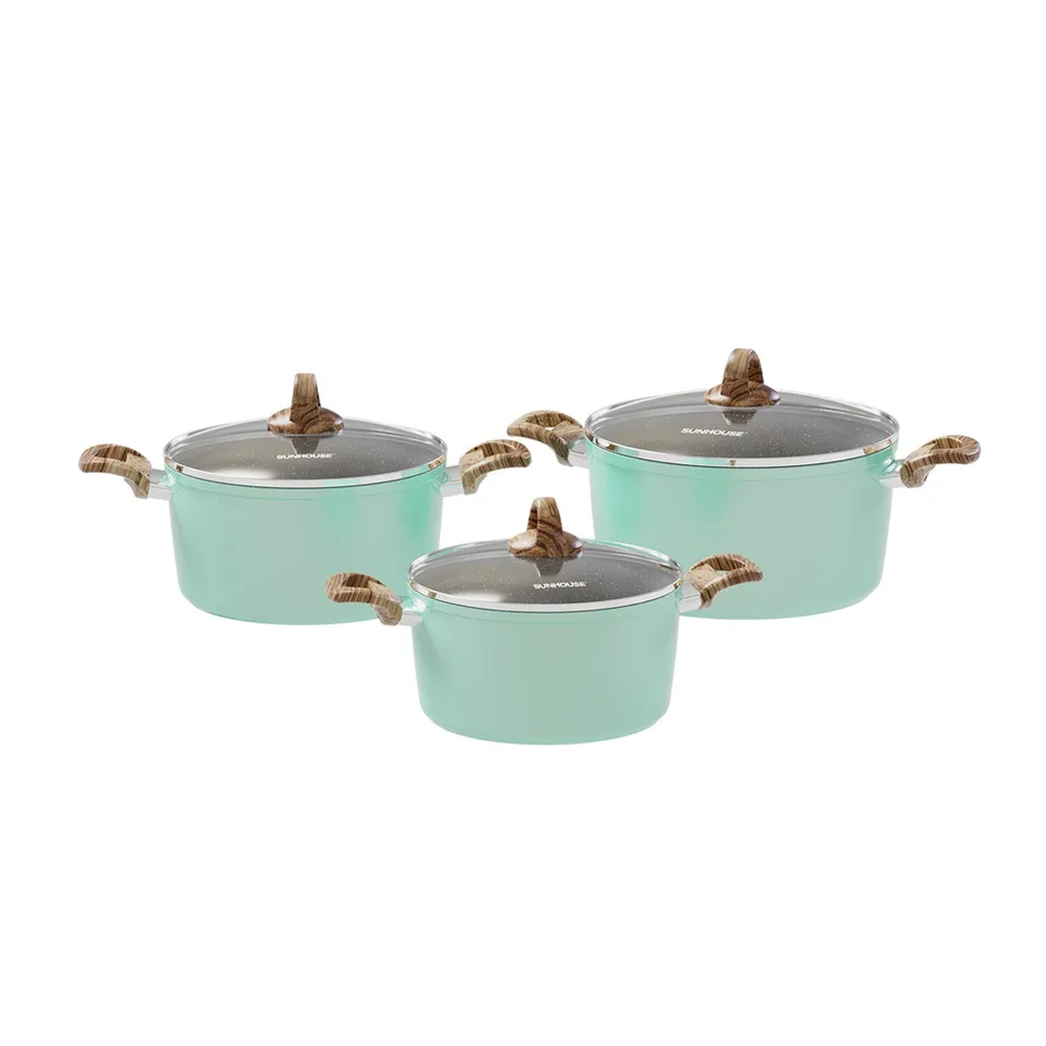 Bộ nồi chống dính vân đá đáy từ SUNHOUSE SHG7979MB 1