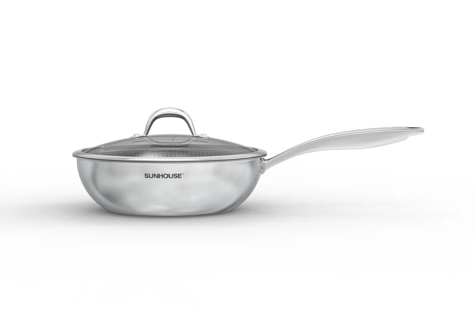 Chảo xào inox đáy liền HYBRID SUNHOUSE HEALTHY IN26M8VK 2