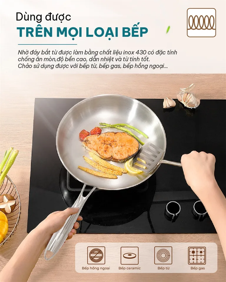 Chảo inox đa lớp SUNHOUSE IN20M6P 10