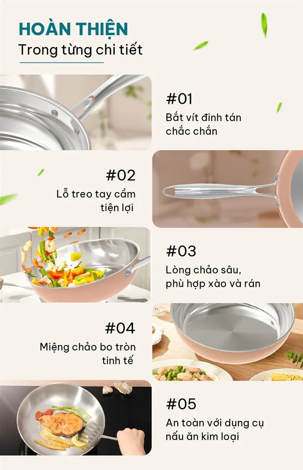 Chảo inox đa lớp SUNHOUSE IN20M6P 12
