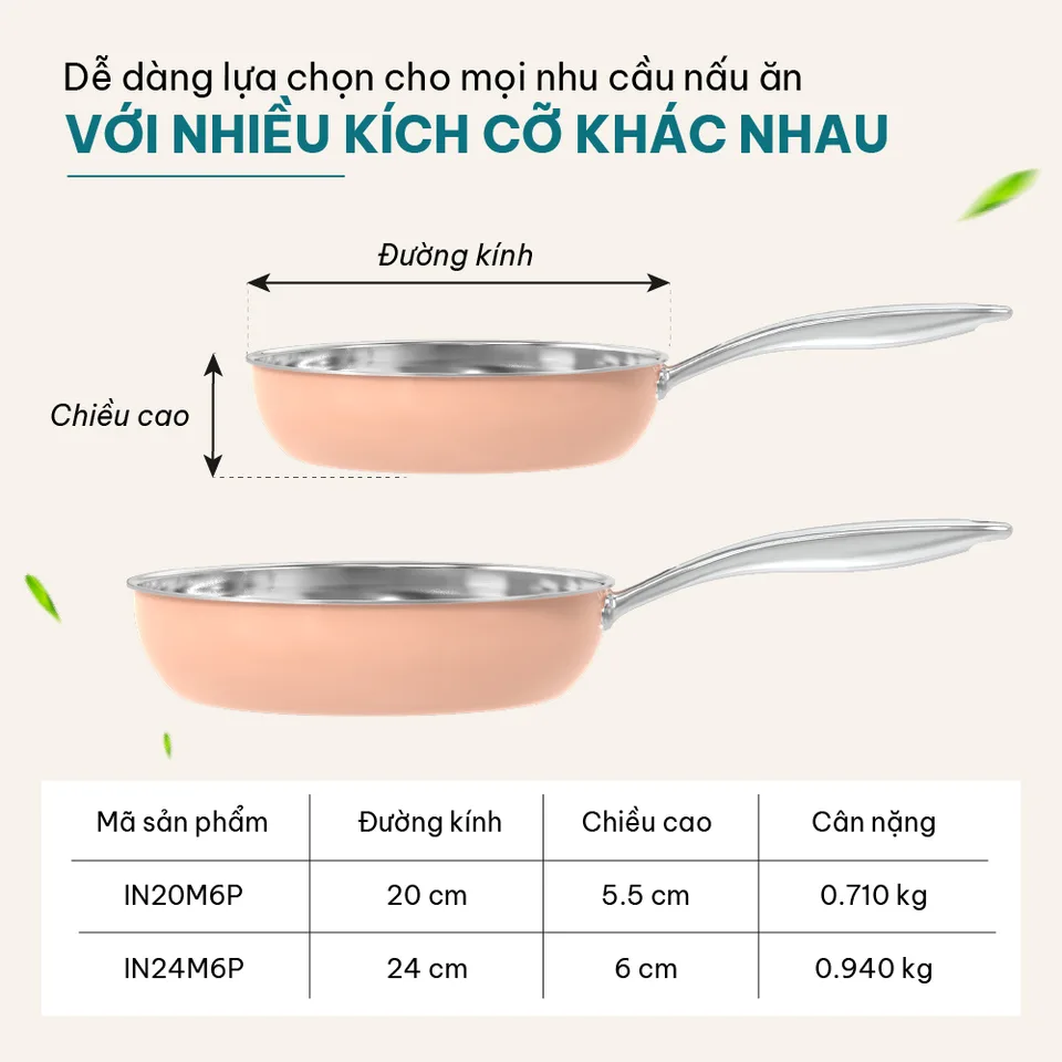 Chảo inox đa lớp SUNHOUSE IN20M6P 13