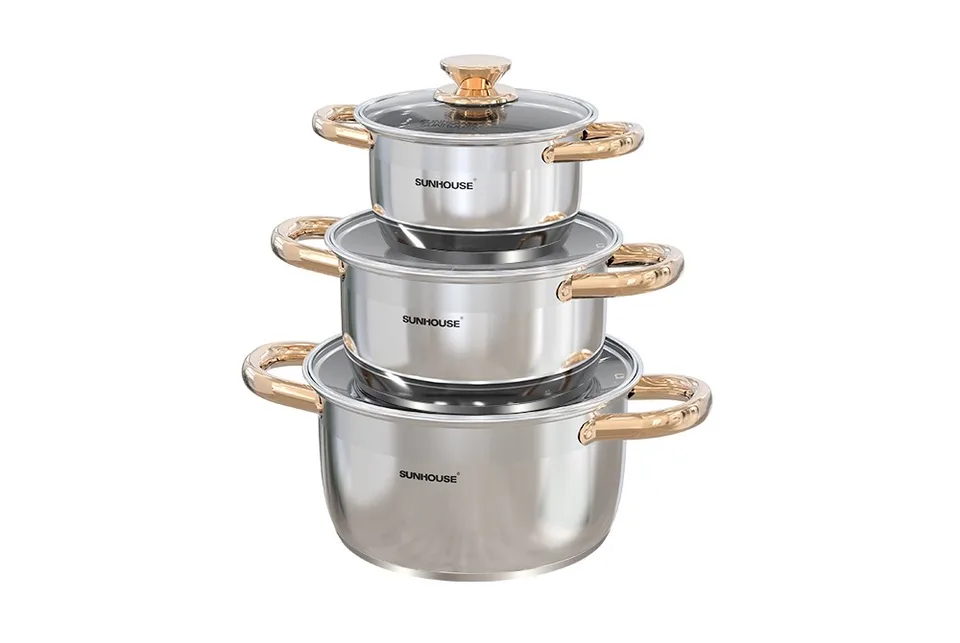 Bộ nồi inox Impact SUNHOUSE HEALTHY SHG781E 2