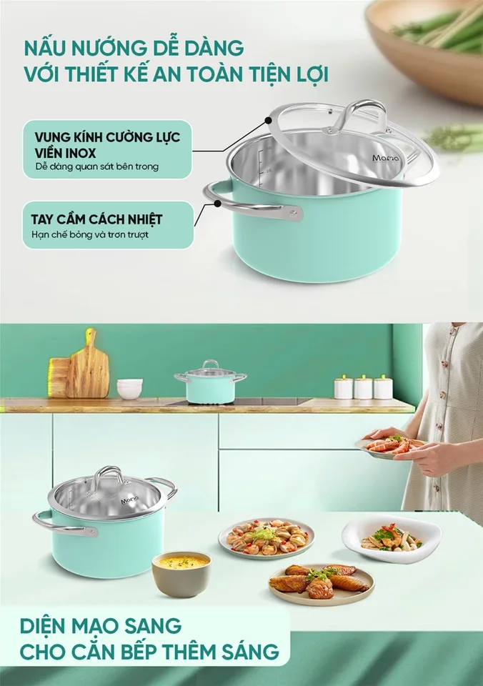 Bộ nồi inox 304 liền đáy SUNHOUSE MAMA SHG702 15