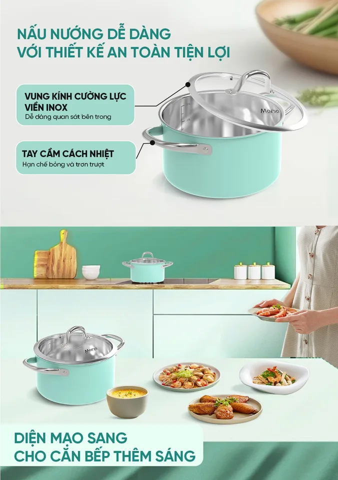 Bộ nồi inox 304 liền đáy SUNHOUSE MAMA SHG702 8