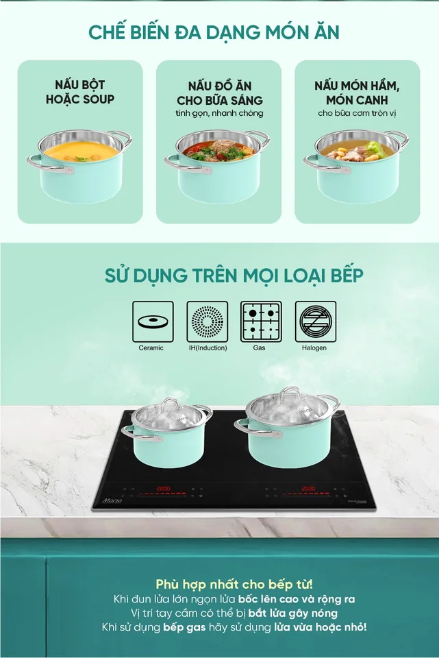 Bộ nồi inox 304 liền đáy SUNHOUSE MAMA SHG702 9