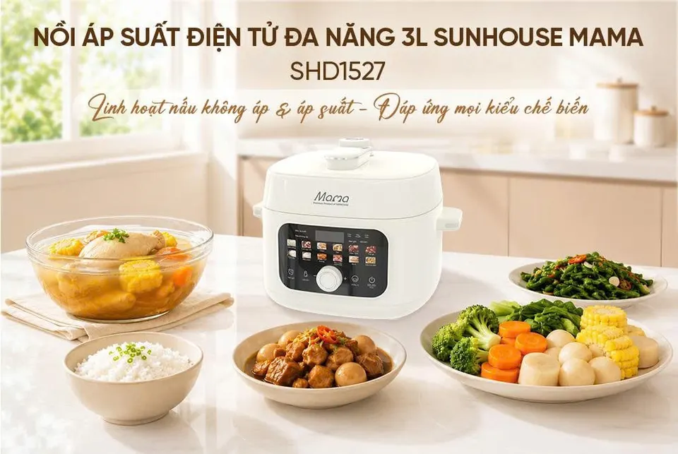 NỒI ÁP SUẤT ĐIỆN TỬ ĐA NĂNG 3L SUNHOUSE MAMA SHD1527