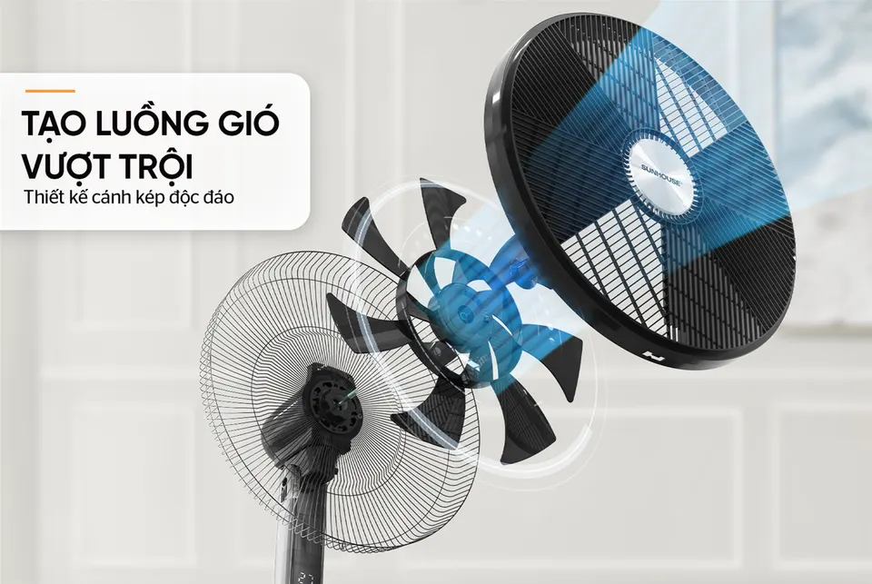 Quạt đứng 14 cánh SUNHOUSE SHD7386B