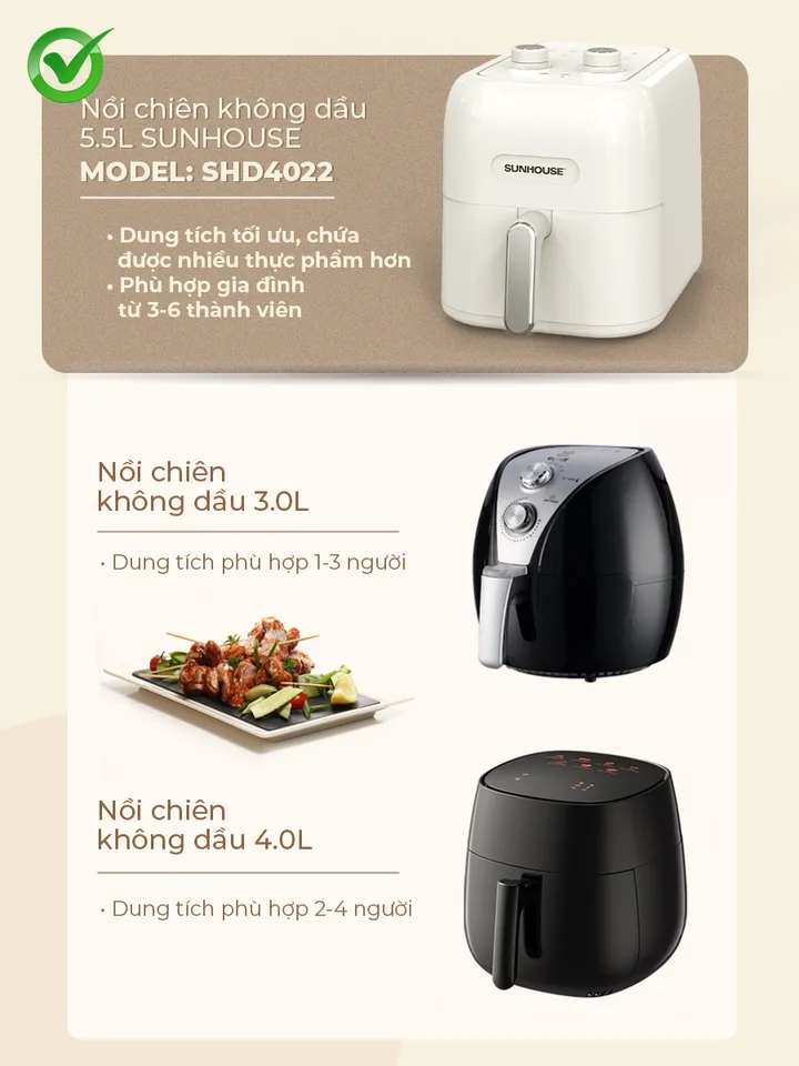 Nồi chiên không dầu 5.5L SUNHOUSE SHD4022 12