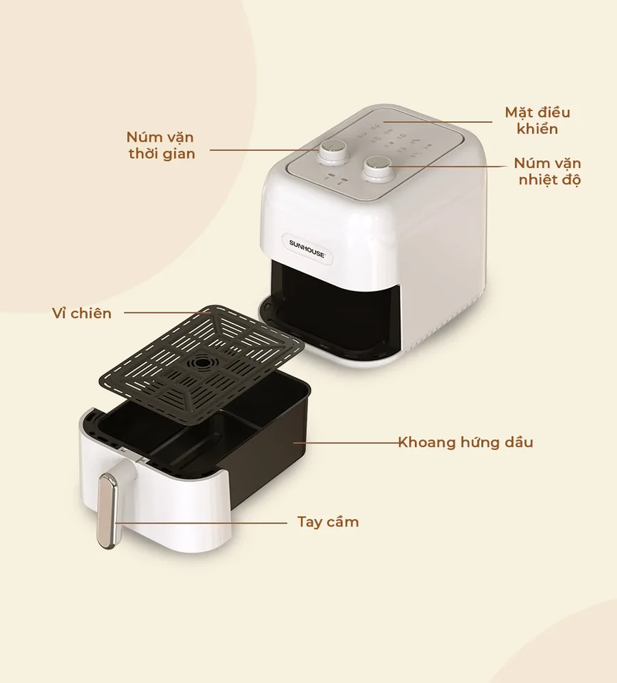 Nồi chiên không dầu 5.5L SUNHOUSE SHD4022 15