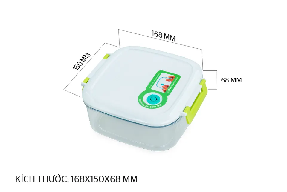 Hộp bảo quản thực phẩm thông minh vuông 900ml BioZone KB-SM900S1