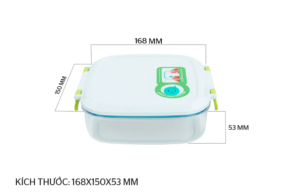 Hộp bảo quản thực phẩm thông minh vuông 650ml BioZone KB-SM650S1