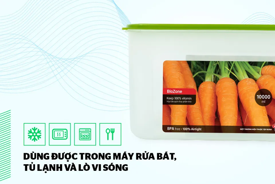 Hộp bảo quản thực phẩm khô 10000ml BioZone KB-DR10000P