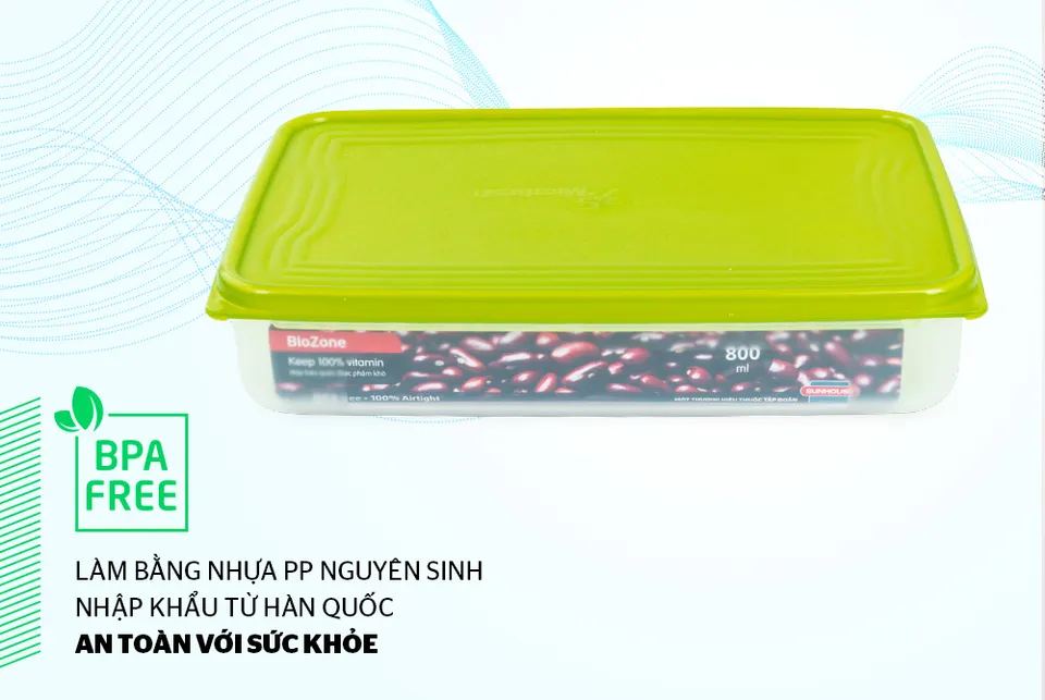 Hộp bảo quản thực phẩm khô 800ml BioZone KB-DR800P