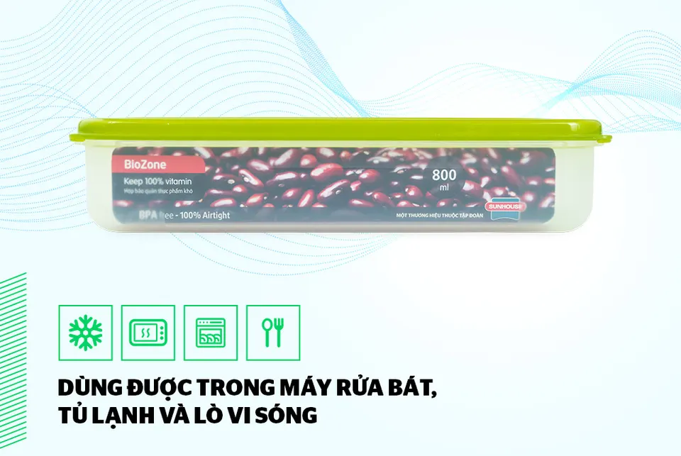 Hộp bảo quản thực phẩm khô 800ml BioZone KB-DR800P