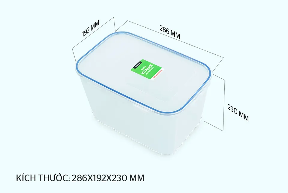 Hộp bảo quản thực phẩm ngăn mát 8700ml SUNHOUSE BioZone KB-CO8700P