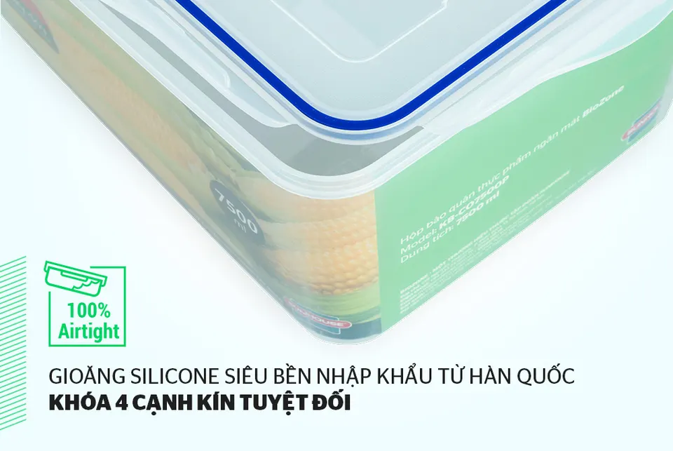 Hộp bảo quản thực phẩm ngăn mát 7500ml BioZone KB-CO7500P
