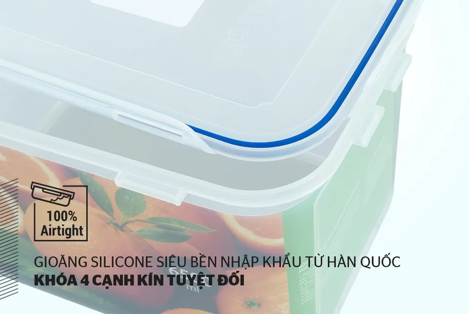 Hộp bảo quản thực phẩm ngăn mát 6500ml BioZone KB-CO6500P