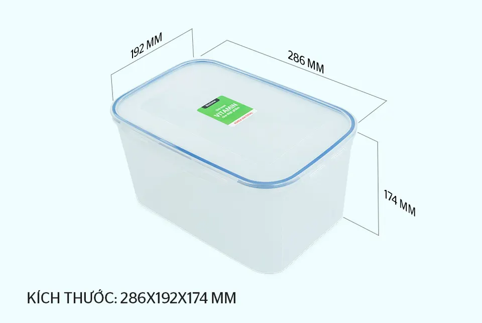 Hộp bảo quản thực phẩm ngăn mát 6500ml BioZone KB-CO6500P