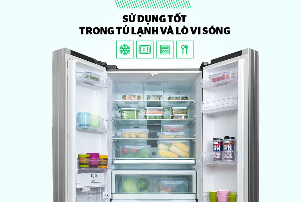 Hộp bảo quản thực phẩm ngăn mát 680ml BioZone KB-CO680P