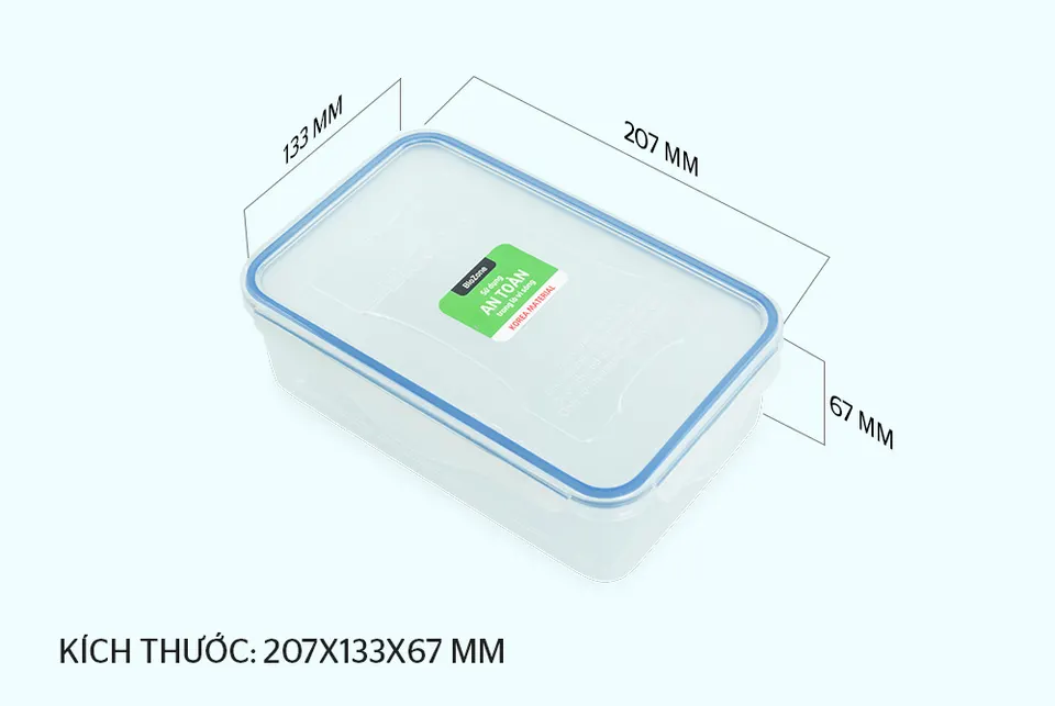 Hộp bảo quản thực phẩm ngăn mát 980ml BioZone KB-CO980P
