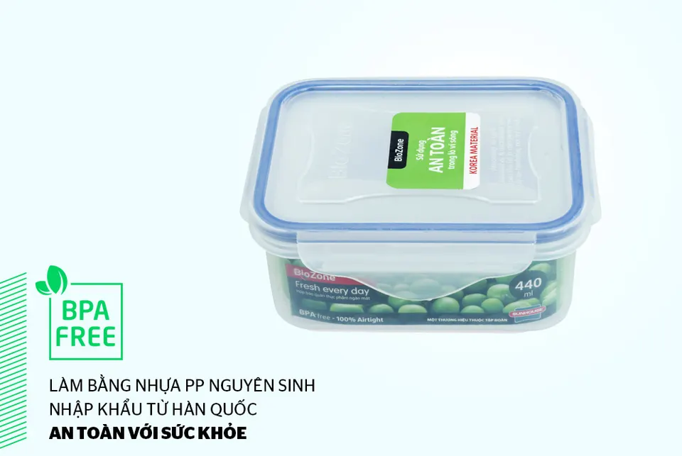 Hộp bảo quản thực phẩm ngăn mát 440ml BioZone KB-CO440P