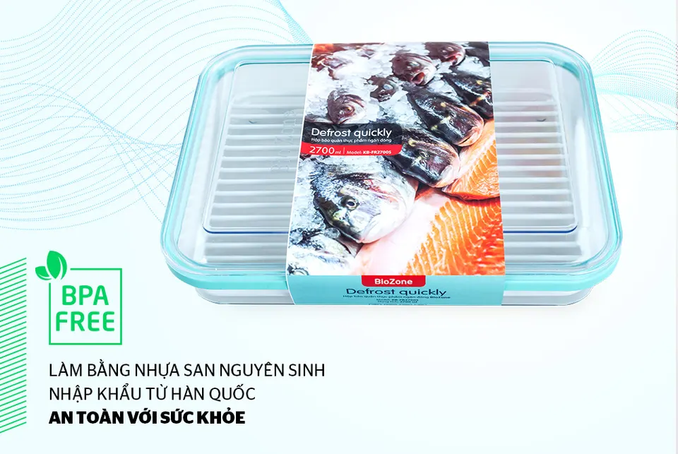Hộp bảo quản thực phẩm ngăn đông 2700ml BioZone KB-FR2700S