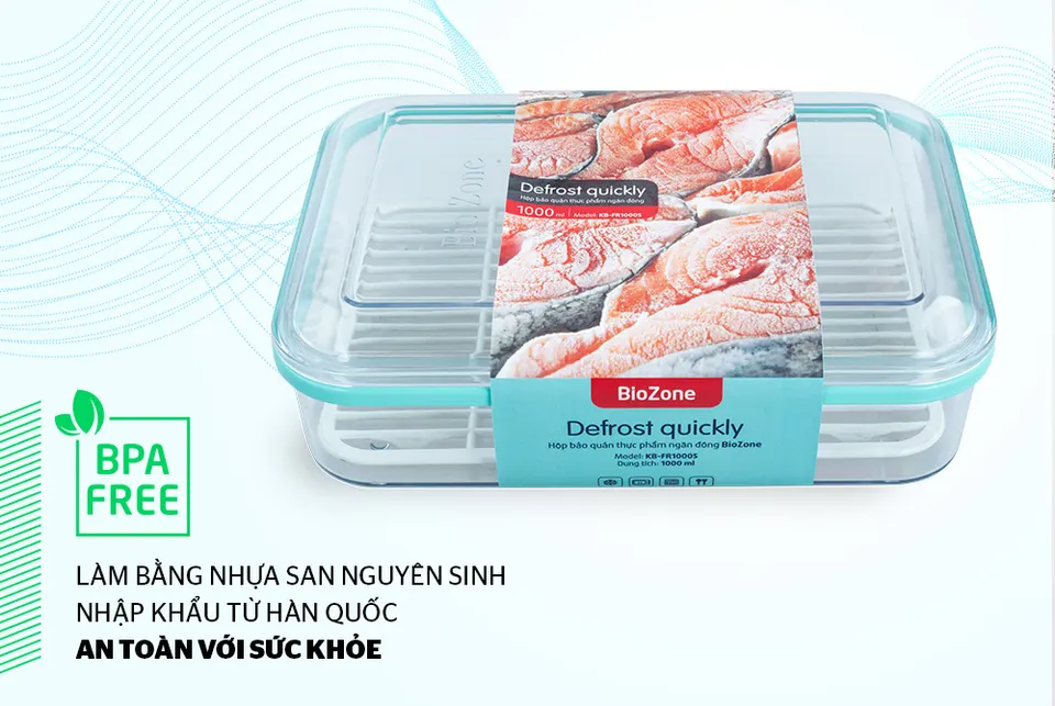 Hộp bảo quản thực phẩm ngăn đông BioZone 1000ml KB-FR1000S