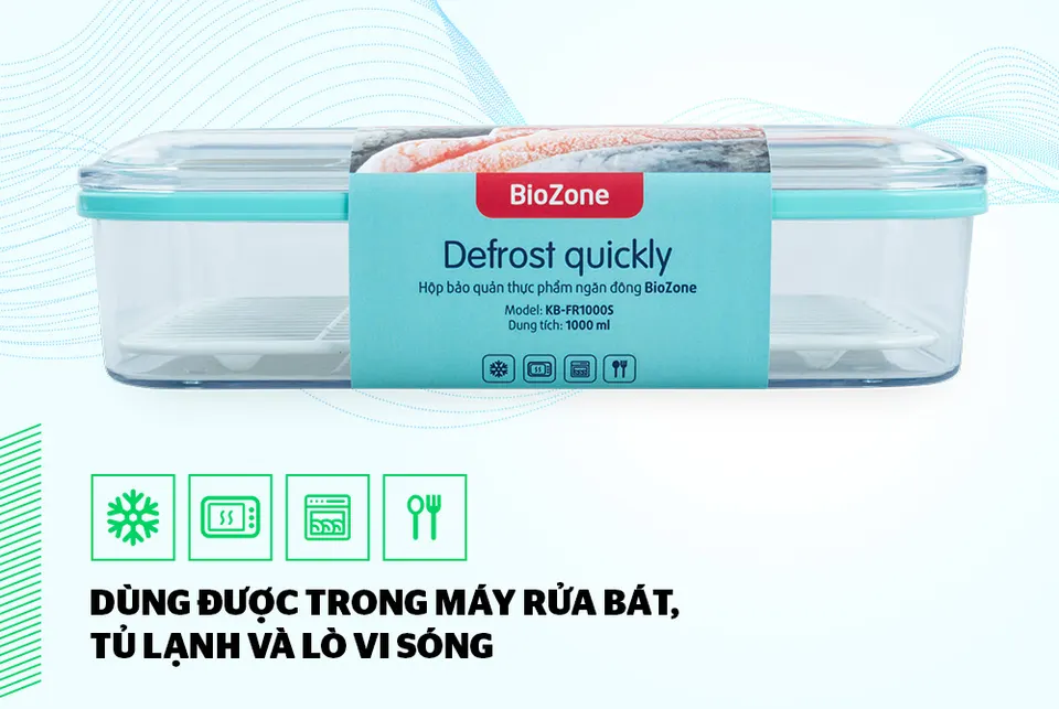 Hộp bảo quản thực phẩm ngăn đông BioZone 1000ml KB-FR1000S