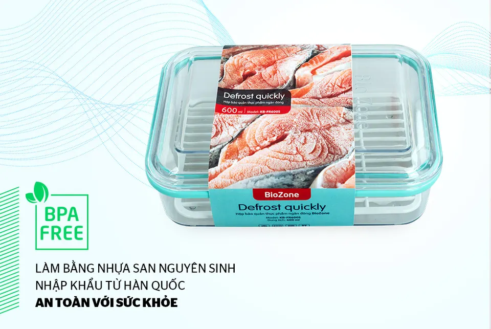 Hộp bảo quản thực phẩm ngăn đông 600ml BioZone KB-FR600S