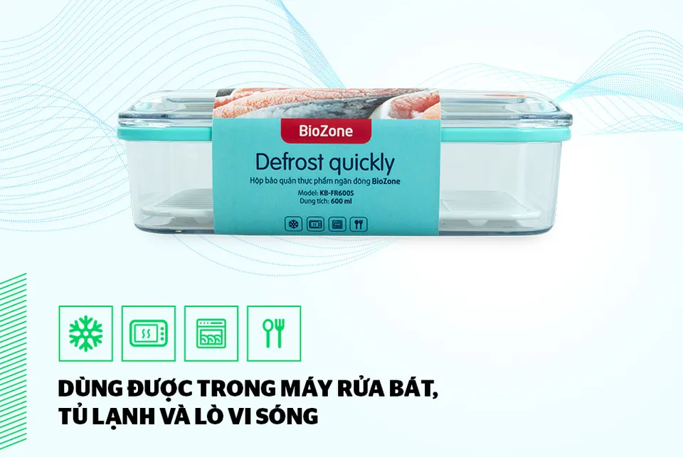 Hộp bảo quản thực phẩm ngăn đông 600ml BioZone KB-FR600S