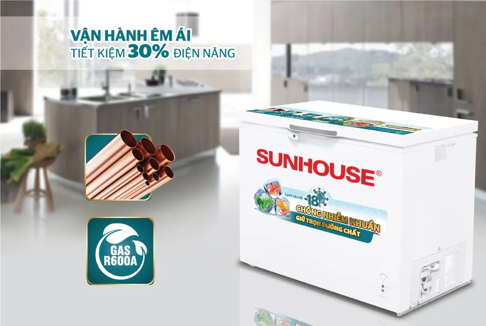 Tủ đông 1 ngăn 1 cánh SUNHOUSE SHR-F1433W1 2