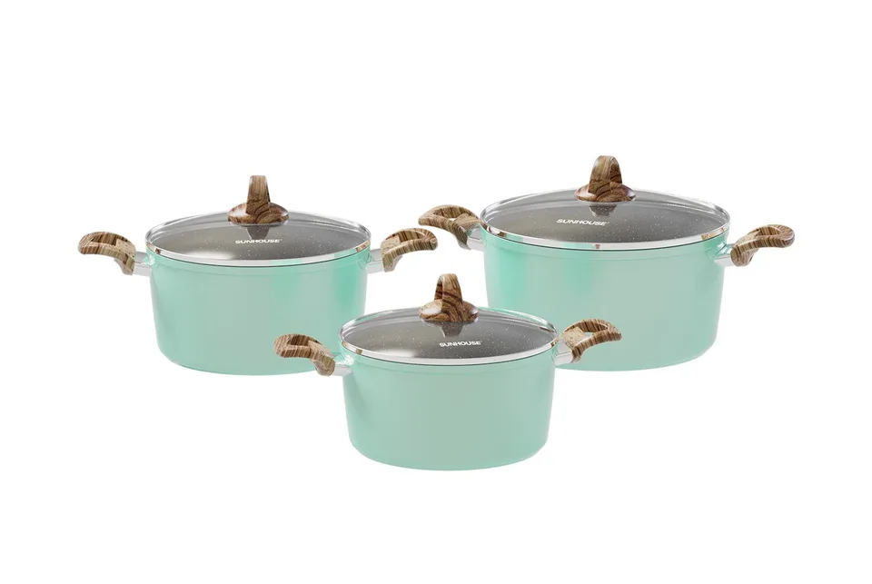 Bộ nồi chống dính vân đá đáy từ SUNHOUSE SHG7979MB 9