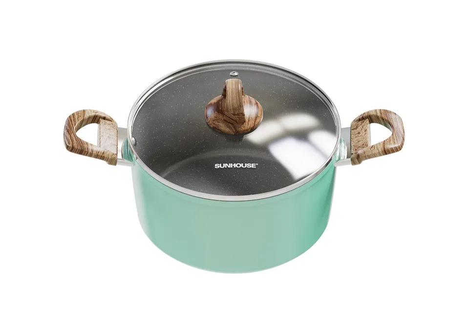 Bộ nồi chống dính vân đá đáy từ SUNHOUSE SHG7979MB 10