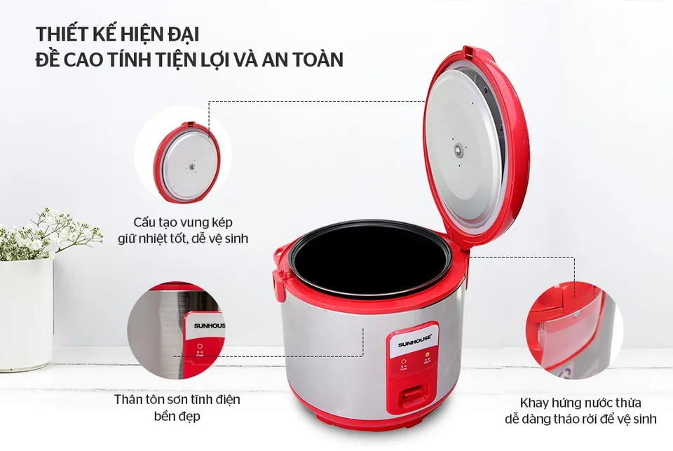 Nồi cơm điện 1.8L SUNHOUSE SH18S 13