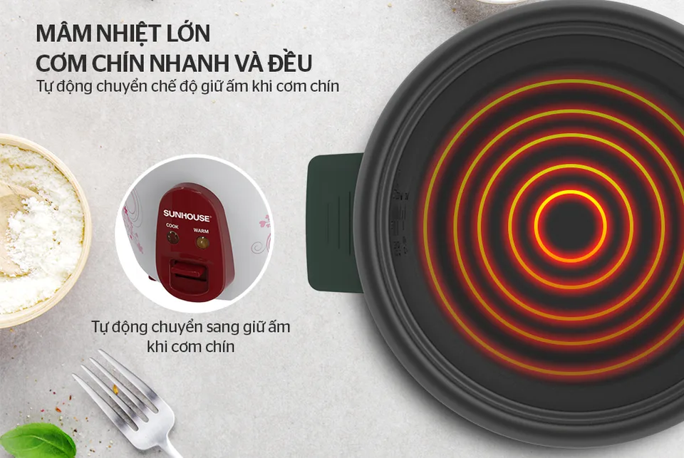 Nồi cơm điện nắp rời 2.8l SUNHOUSE SHD8138 10
