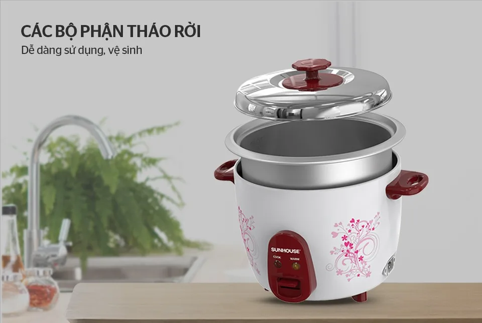 Nồi cơm điện nắp ri 1.2l SUNHOUSE SHD8106 6